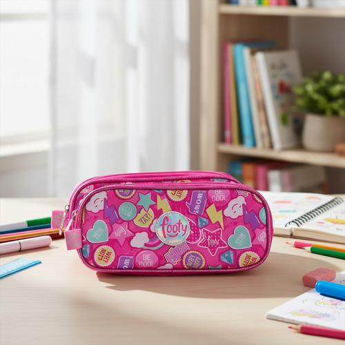 Cartuchera Footy Rainbow Estampada Fucsia