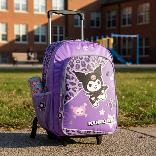 Mochila Escolar Carro 16 Kuromi Rock Sanrio Wabro