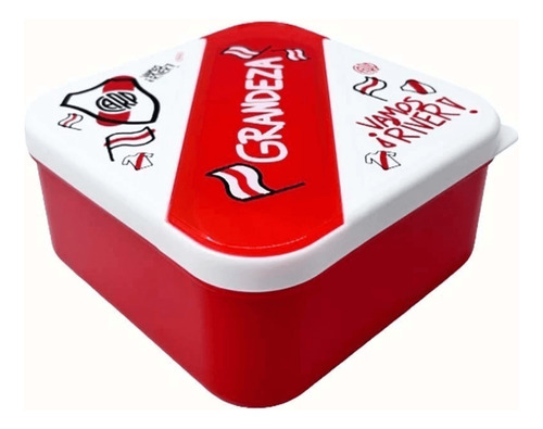Lunch Box Con Cubiertos River Plate Rojo Blanco Cresko