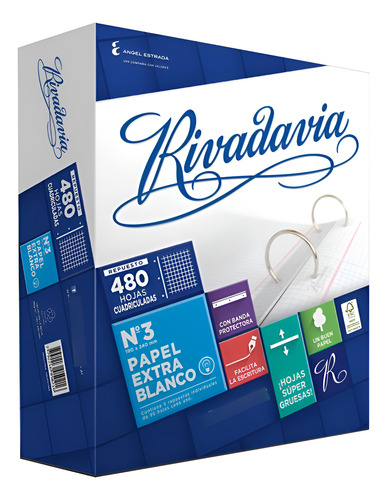 Repuesto Numero 3 Cuadriculado 480 Hj Rivadavia Extra Blanco