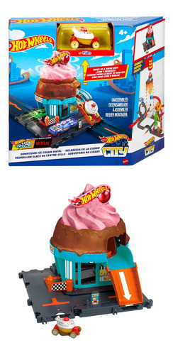 Hot Wheels City Pista De Juguete Heladería