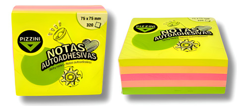Notas Adhesivas Taco Pizzini 320hjs 75x75mm Fluo
