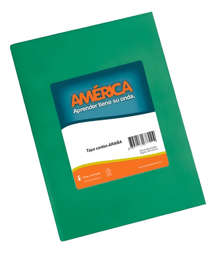 Cuaderno Tapa Dura 16x21 Araña Verde 42 Hojas Rayado America