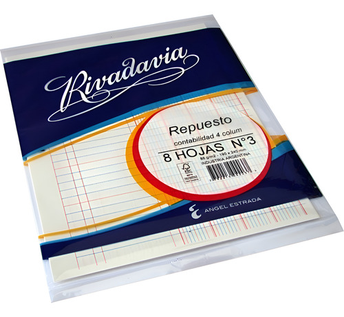 Repuesto Rivadavia Numero 3 Para Contabilidad De 4 Columnas