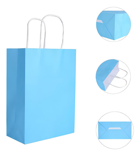 Bolsa De Papel Para Souvenir 40,5x30cm 6 Unidades Celeste