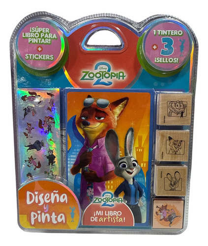 Set Artístico Zootopia 2 Disney Pixar Con Libro