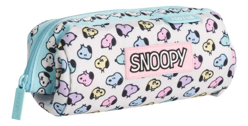 Cartuchera Open Cierre Superior Snoopy Mooving Gris Snoopy