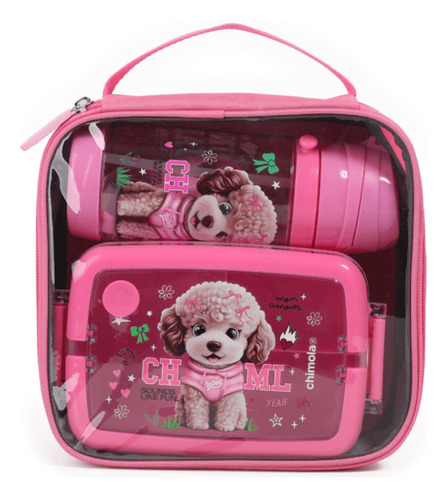 Lunch Box Set Poodle Bz147 Chimola Rosa Poodle