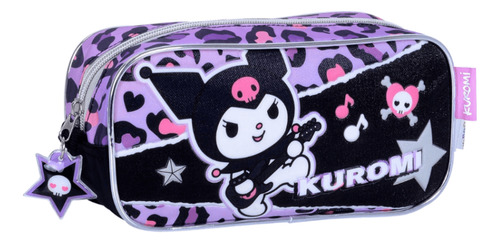 Cartuchera Canopla Simple Kuromi Rock Animal Print Wabro