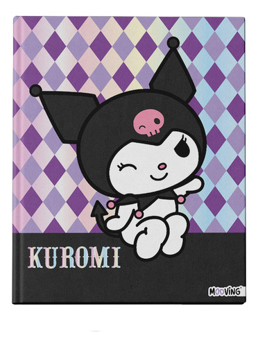 Cuaderno Kuromi 19,5 X 24 Abc Tapa Dura 48 Hojas Mooving Lila