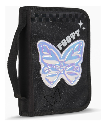 Cartuchera Canopla Desplegable Glow Fly Negra Footy