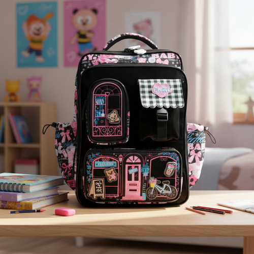 Mochila Escolar Espalda 16 Myhouse Tr181 My Collection Black Negro My Collection Black