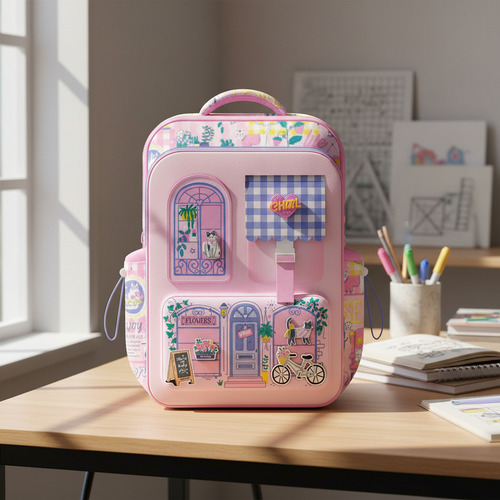 Mochila Escolar Espalda 16 My House Tr181 Blooming Cats Pink Rosa Blooming