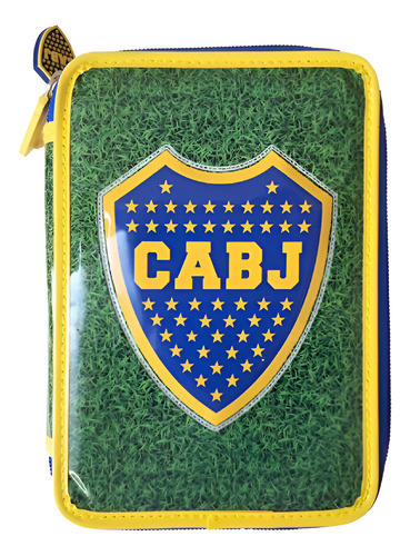 Cartuchera Futbol Boca Juniors Pvc 2 Piso Incluye Utiles