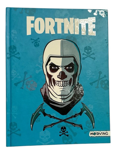 Cuaderno 16x21 Tapa Dura Cosido 48 Hojas Rayadas Fortnite Turquesa