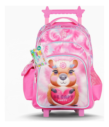 Mochila Escolar Carro 18 Capybag Capibara Reforzada Footy Fucsia Capybag