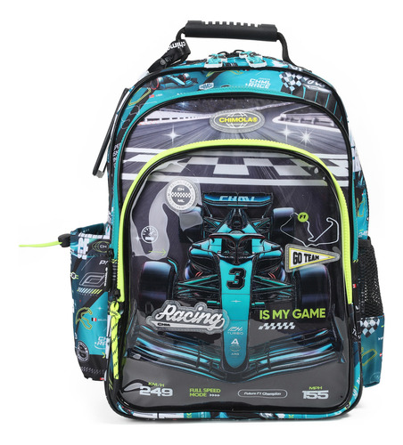 Mochila Escolar Espalda 16 Racing Car Chimola Negro Racing Car