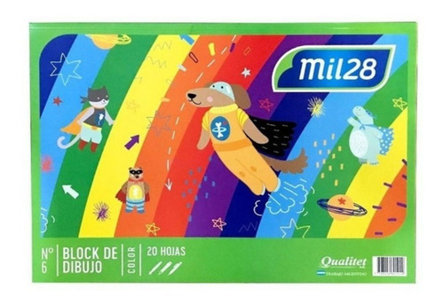 Block De Dibujo Mil28 A4 Colores Surtidos 20 Hojas 118g Colores Surtidos