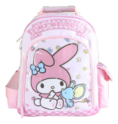 Mochila Escolar Espalda 14 My Melody Sanrio Cresko Rosa Liso