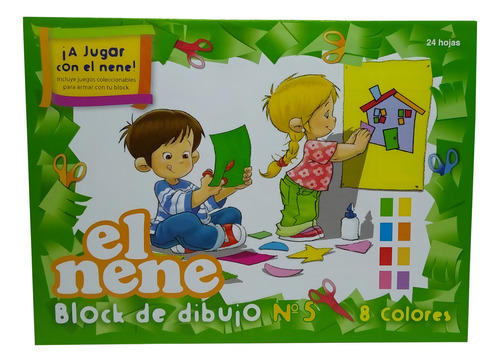 Block Dibujo Cartulina El Nene N5 24 Hojas Colores 118g Varios