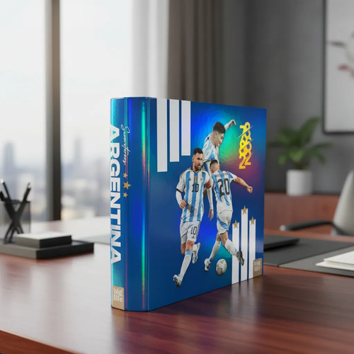 Carpeta Escolar 3x40 Argentina Afa Holográfica Big Life Azul