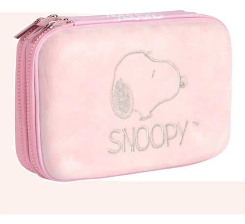 Cartuchera Canopla Eva Snoopy Doble Cierre Mooving Rosa Claro Snoopy