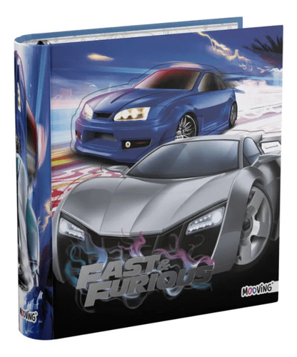 Carpeta Escolar 3x40 Fast & Furious Mooving Azul