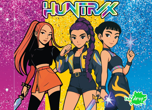 Carpeta Escolar Dibujo Nro 5 K-pop Girls Hantrix Inkdrop Lila