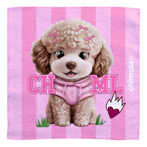 Toalla Infantil De Manos Pocket Poodle 30x30 Chimola Rosa Puddle