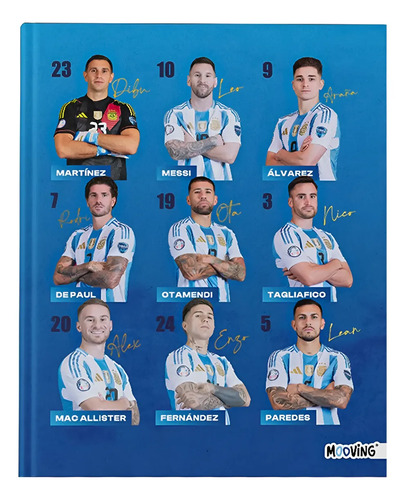 Cuaderno Abc Selección Argentina Afa Mooving Td 48 Hojas Azul