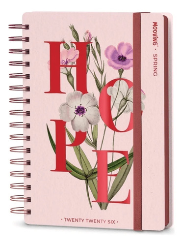 Agenda 10x15 Diaria Spring 2026 Hope Mooving Rosa Claro Spring 2026