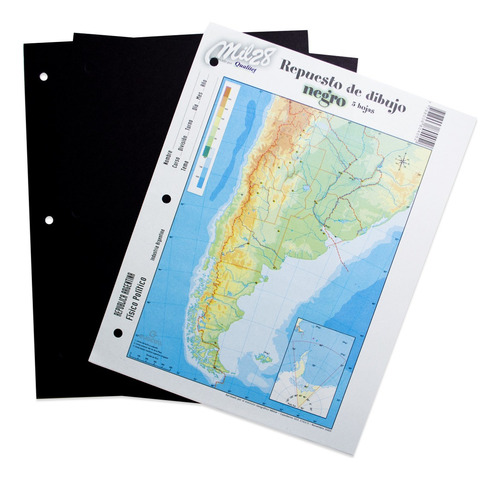 Hojas De Dibujo Negro Mil28 Numero 3 Pack 5 Unidades