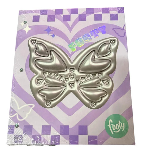 Carpeta Escolar N3 2 Tapas Mariposa Footy Girl Lila