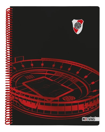Cuaderno Mooving Universitario River Plate A4 80 Hojas Negro