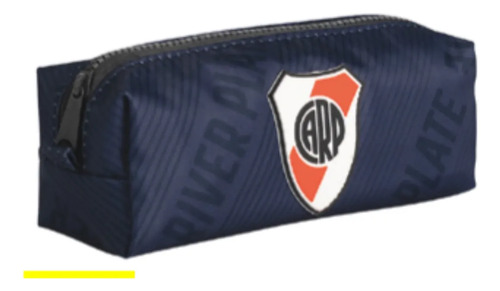 Cartuchera Mooving Rectangular River Plate 1 Cierre Canopla Negro River Plate
