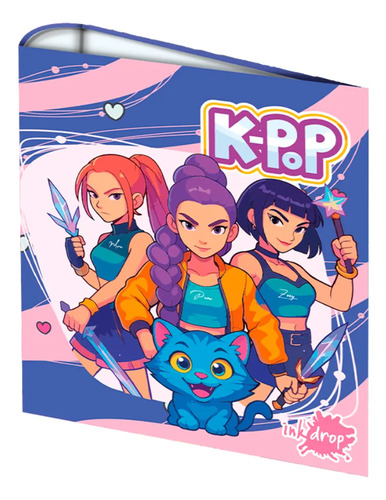 Carpeta Escolar 3x40 Guerreras K-pop Inkdrop Lila