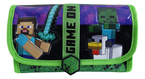 Cartuchera Escolar Desplegable Minecraft Mi537 Minecraft