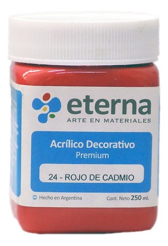 Acrilico Eterna 250 Ml Colores X Unidad Óleo Rojo De Cadmio Rojo De Cadmio