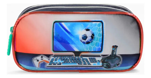 Cartuchera Escolar 2 Cierres Pro Gamer Canopla F264070 Rojo F264070