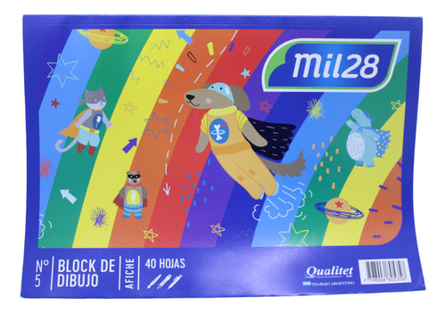Block Papel Afiche Mil28 Liso 40hjs Colores Surtidos 22x32cm Surtido Papel Afiche