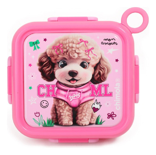 Lunchbox Chimola Poodle 3 Divisores + Tenedor Tapper Poodle