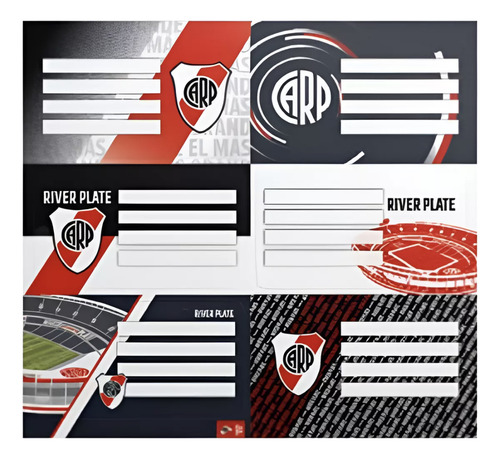 Etiquetas Escolares Mooving Autoadhesivas River Plate River