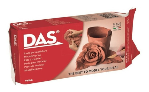 Masa Cerámica Das Terracota Suave 500g Secado Al Aire Libre Rojo