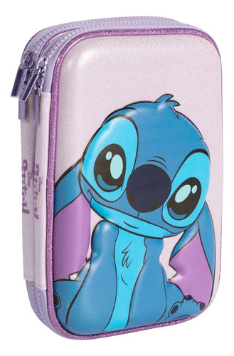 Cartuchera Doble Eva Stitch Mooving 1514244 Lila Stitch