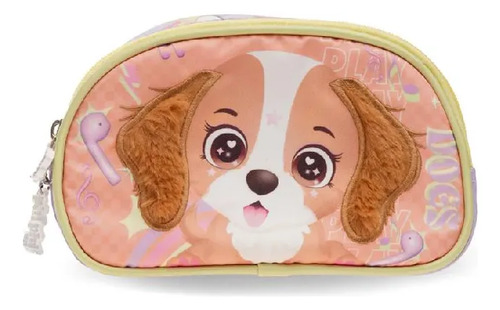 Cartuchera Empanada 2 Cierres Perrito Phi Phi Toys Lila Perrito