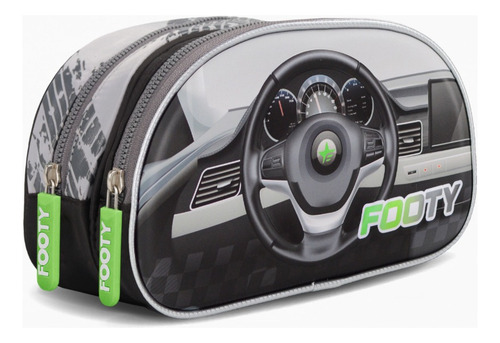 Cartuchera Footy F1 Race Negra Negro Textil Negro Textil