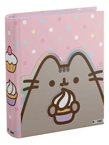 Carpeta Escolar A4 2x40 Mooving Gato Pusheen Rosa Claro