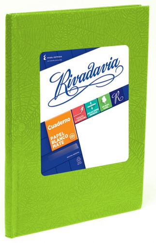 Rivadavia Cuaderno Tapa Dura 16x21 Verde Claro 50 Hojas Verde Claro