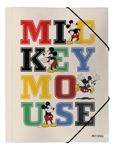 Carpeta Oficio 3 Solapas Mickey & Friends Disney Mooving Crema