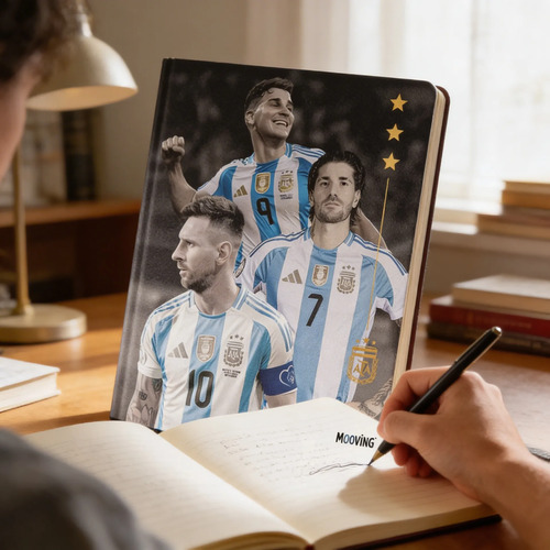 Cuaderno Abc Selección Argentina Afa Mooving Td 48 Hojas Negro